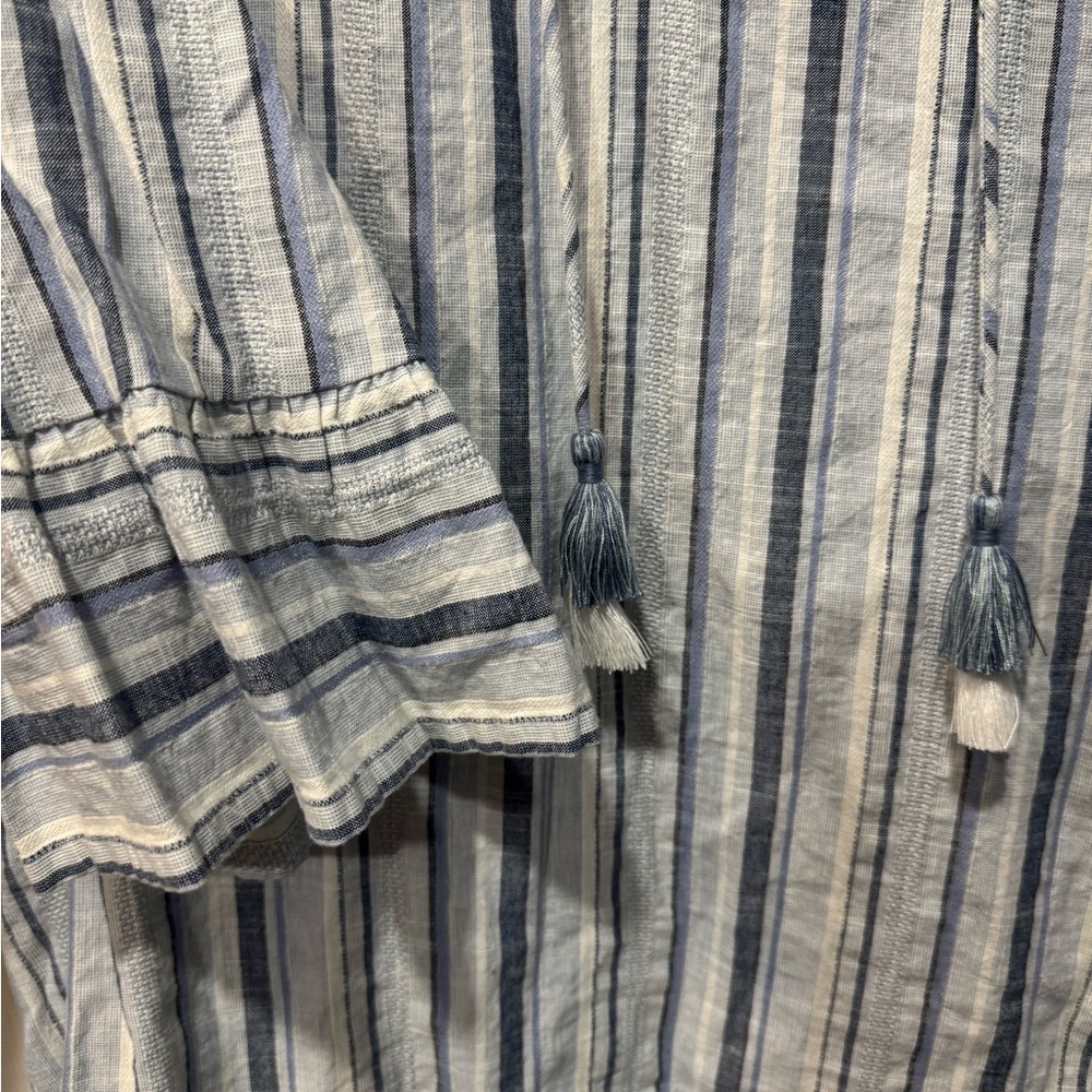 NIC+ZOE Blue and White Striped Top